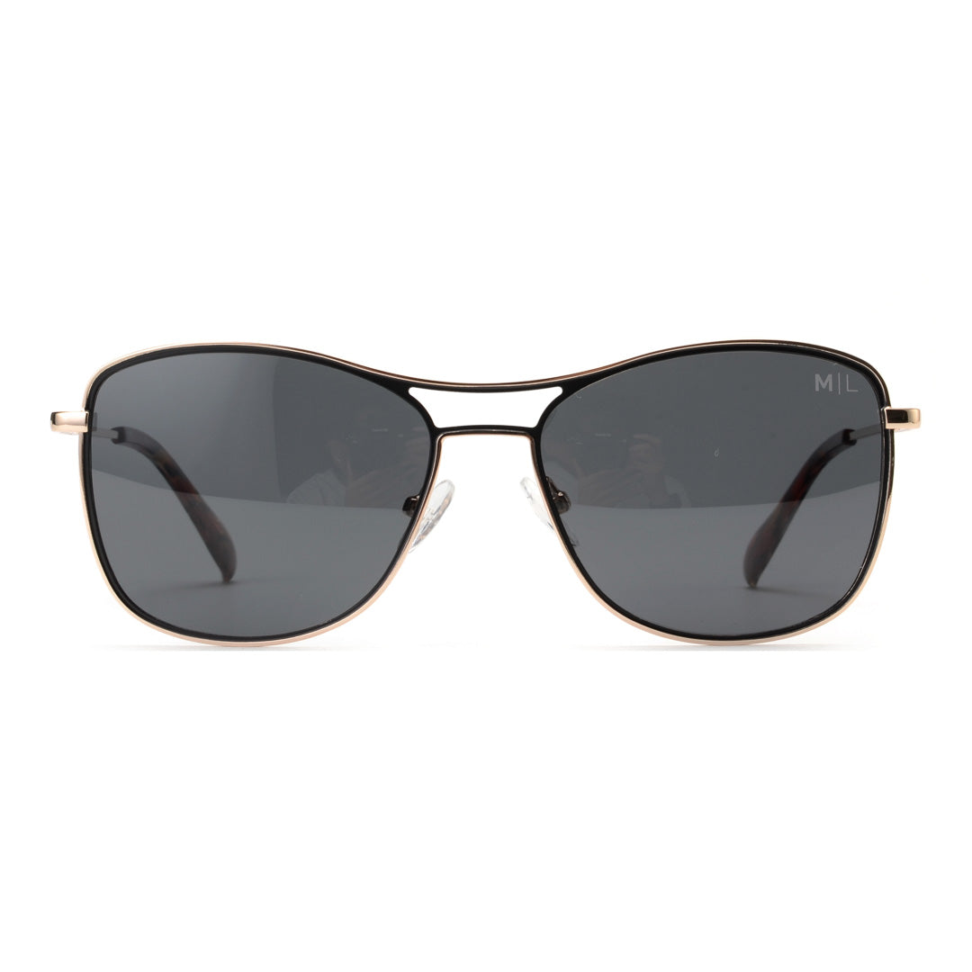 Solaires: Maison Lorraine ML-SF1103 C1 Noir/Gold,Marron
