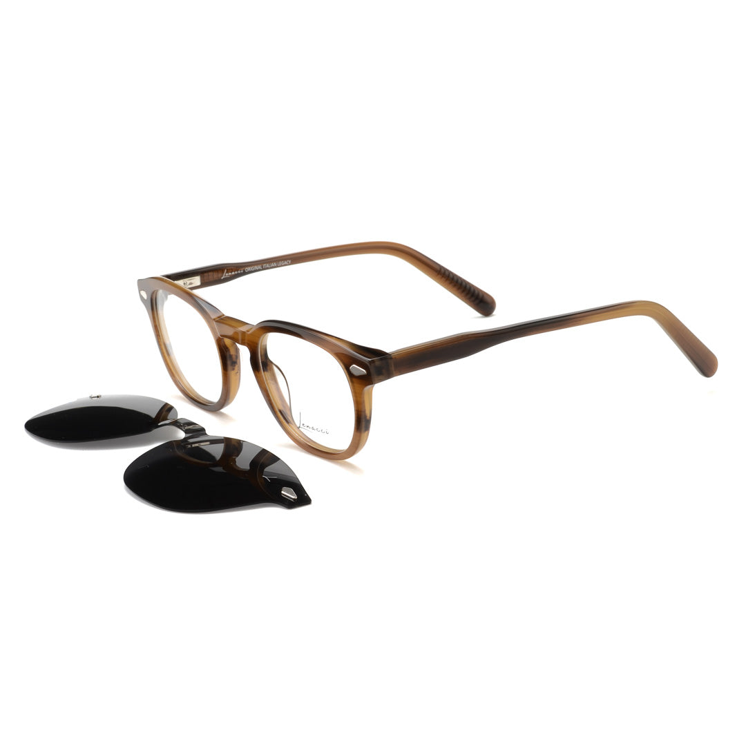 Clips(2en1): Lenacci LN-5102 C6 Noir/ Marron griffé